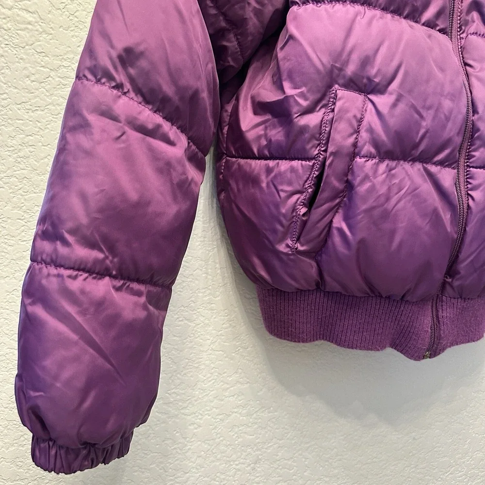 Southpole Kids Purple Hooded Puffer Jacket Quilted‎ Zip Up Winter Coat Logo